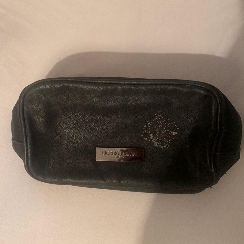 Giorgio Armani - unisex black makeup bag